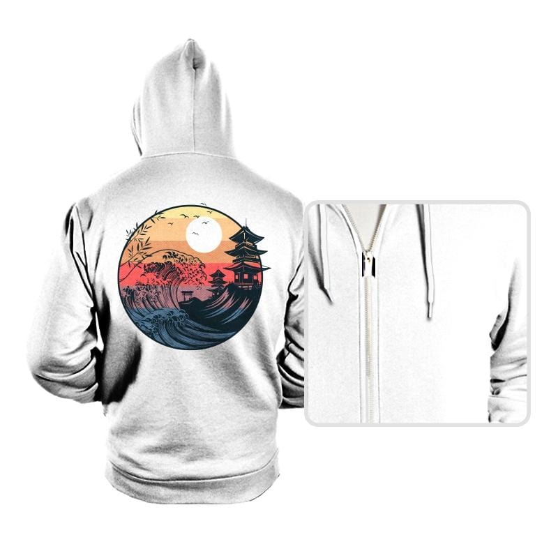 The Great Wave - Hoodies Hoodies RIPT Apparel Small / White