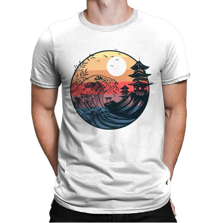 The Great Wave - Mens Premium T-Shirts RIPT Apparel Small / White