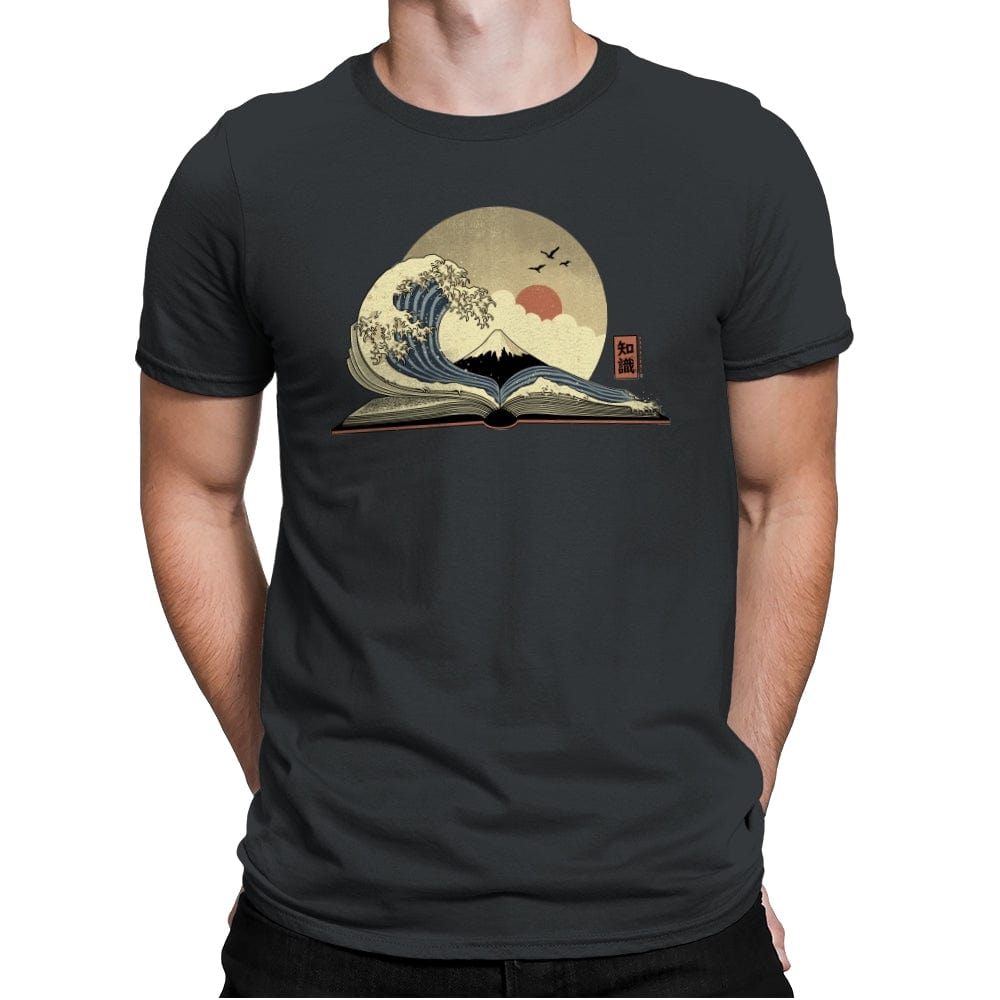 The Great Wave of Knowledge - Mens Premium T-Shirts RIPT Apparel Small / Heavy Metal