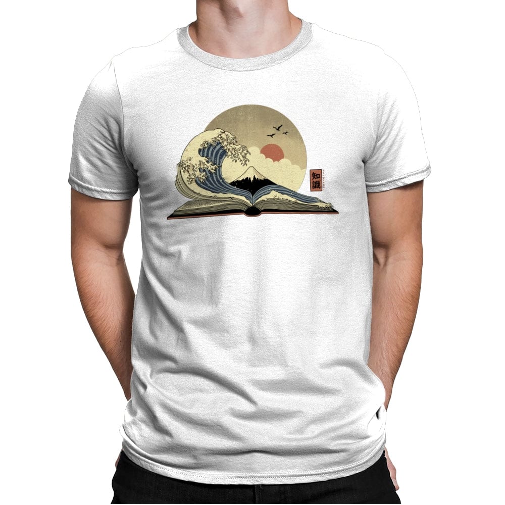 The Great Wave of Knowledge - Mens Premium T-Shirts RIPT Apparel Small / White