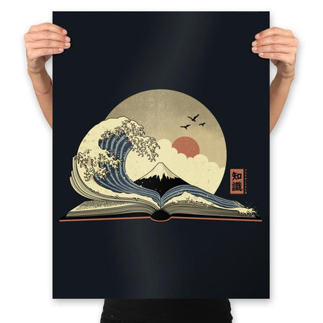 The Great Wave of Knowledge - Prints Posters RIPT Apparel 18x24 / Black