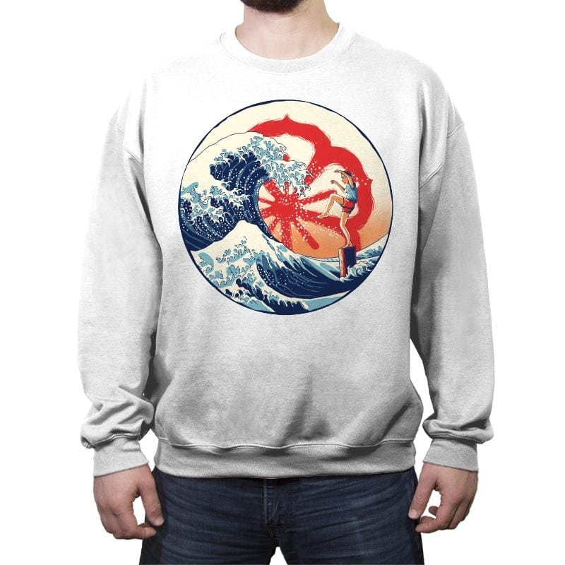 The Great Wave of Miyagi - Crew Neck Sweatshirt Crew Neck Sweatshirt RIPT Apparel