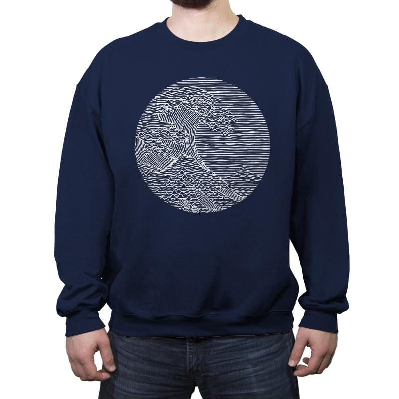 The Great Wave of Pleasures - Crew Neck Sweatshirt Crew Neck Sweatshirt RIPT Apparel Small / Navy