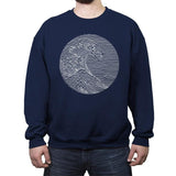The Great Wave of Pleasures - Crew Neck Sweatshirt Crew Neck Sweatshirt RIPT Apparel Small / Navy