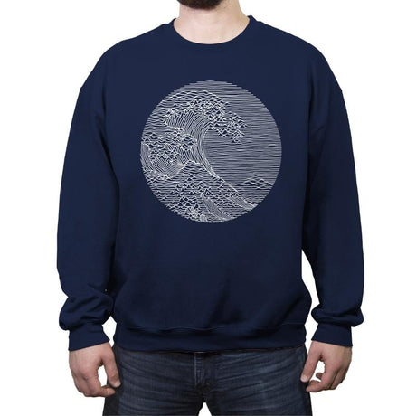 The Great Wave of Pleasures - Crew Neck Sweatshirt Crew Neck Sweatshirt RIPT Apparel Small / Navy