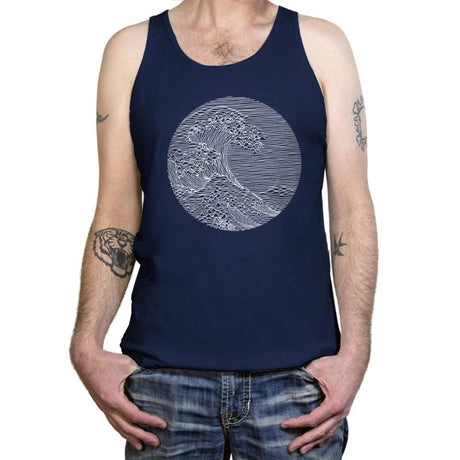 The Great Wave of Pleasures - Tanktop Tanktop RIPT Apparel X-Small / Navy