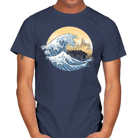 The Great Wave of the Ringwraiths - Mens T-Shirts RIPT Apparel Small / Navy