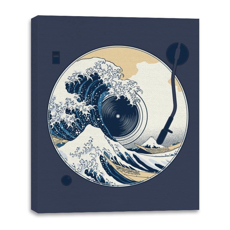 The Great Wave off Music - Canvas Wraps Canvas Wraps RIPT Apparel 16x20 / Navy