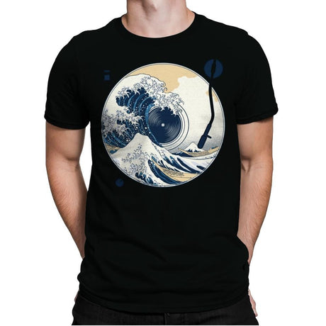 The Great Wave off Music - Mens Premium T-Shirts RIPT Apparel Small / Black