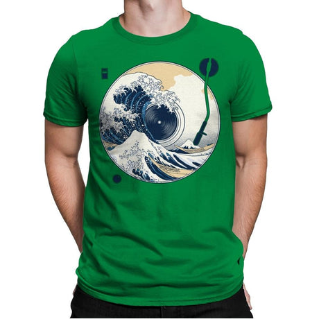 The Great Wave off Music - Mens Premium T-Shirts RIPT Apparel Small / Kelly