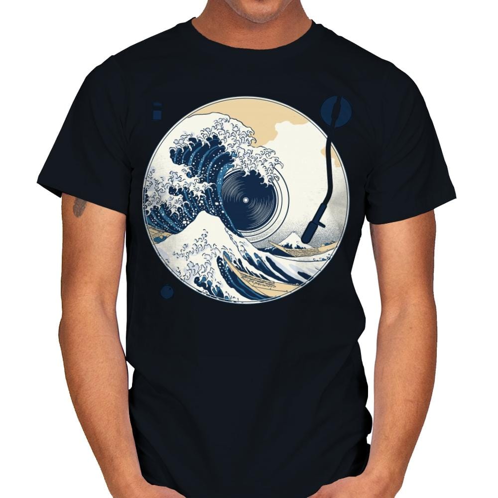 The Great Wave off Music - Mens T-Shirts RIPT Apparel Small / Black