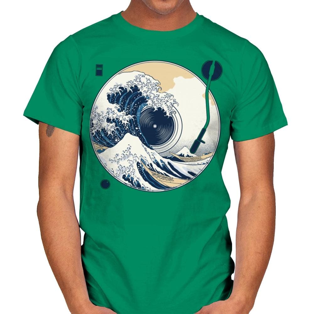 The Great Wave off Music - Mens T-Shirts RIPT Apparel Small / Kelly
