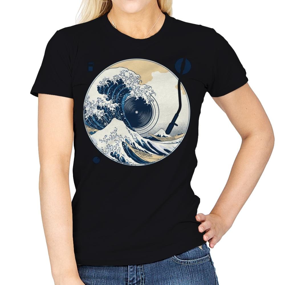 The Great Wave off Music - Womens T-Shirts RIPT Apparel Small / Black