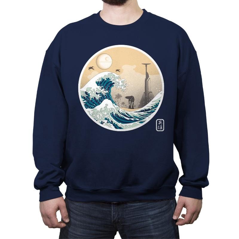The Great Wave off Scarif - Crew Neck Sweatshirt Crew Neck Sweatshirt RIPT Apparel Small / Navy