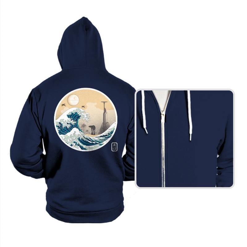 The Great Wave off Scarif - Hoodies Hoodies RIPT Apparel Small / Navy