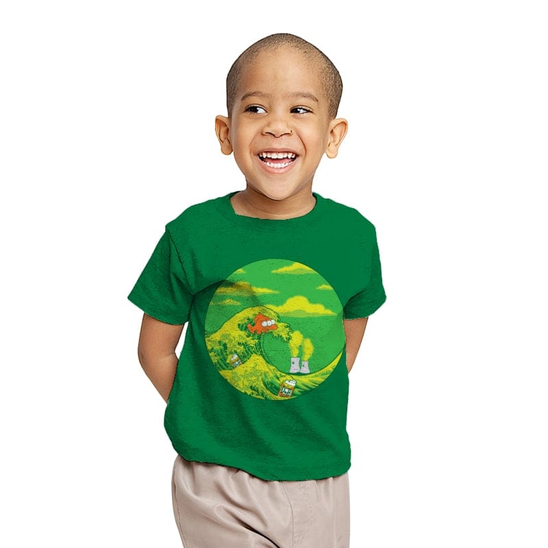 The Great Wave Off Springfield - Youth T-Shirts RIPT Apparel X-small / Kelly