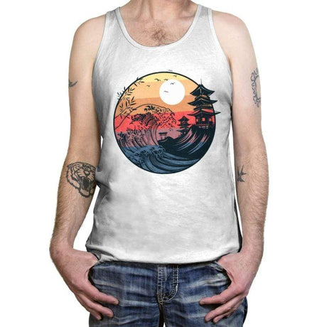 The Great Wave - Tanktop Tanktop RIPT Apparel X-Small / White
