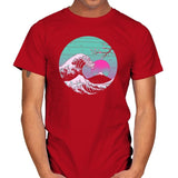 The Great Wave Vapor Aesthetics - Mens T-Shirts RIPT Apparel Small / Red
