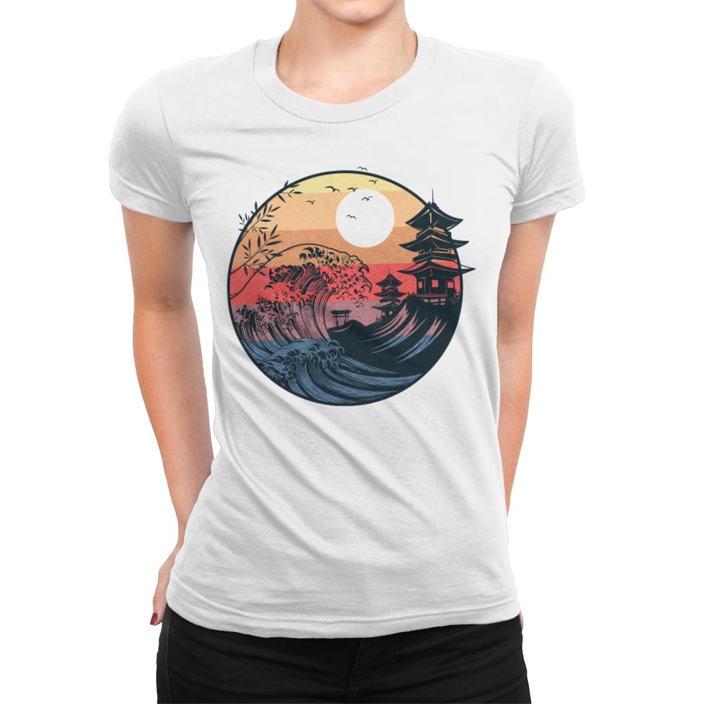 The Great Wave - Womens Premium T-Shirts RIPT Apparel Small / White