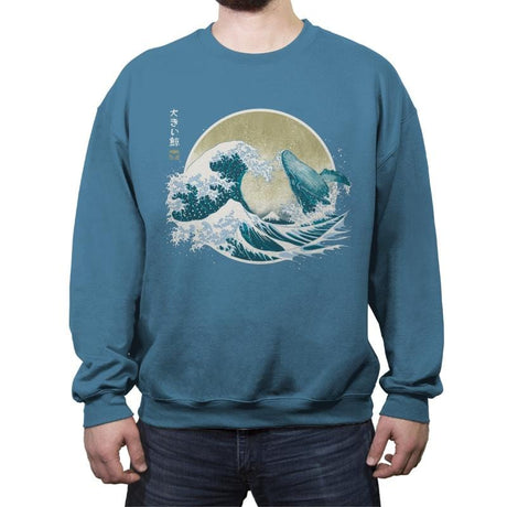 The Great Whale - Crew Neck Sweatshirt Crew Neck Sweatshirt RIPT Apparel Small / Indigo Blue