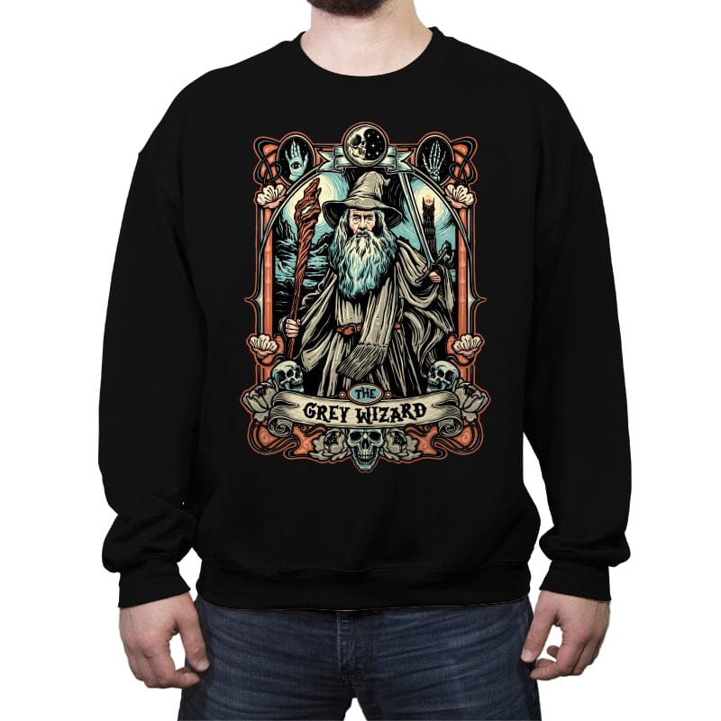 The Grey Wizard - Crew Neck Sweatshirt Crew Neck Sweatshirt RIPT Apparel Small / Black