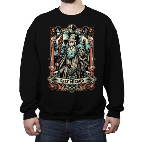 The Grey Wizard - Crew Neck Sweatshirt Crew Neck Sweatshirt RIPT Apparel Small / Black