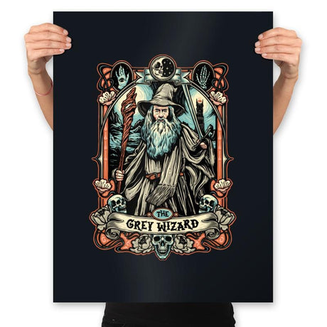 The Grey Wizard - Prints Posters RIPT Apparel 18x24 / Black