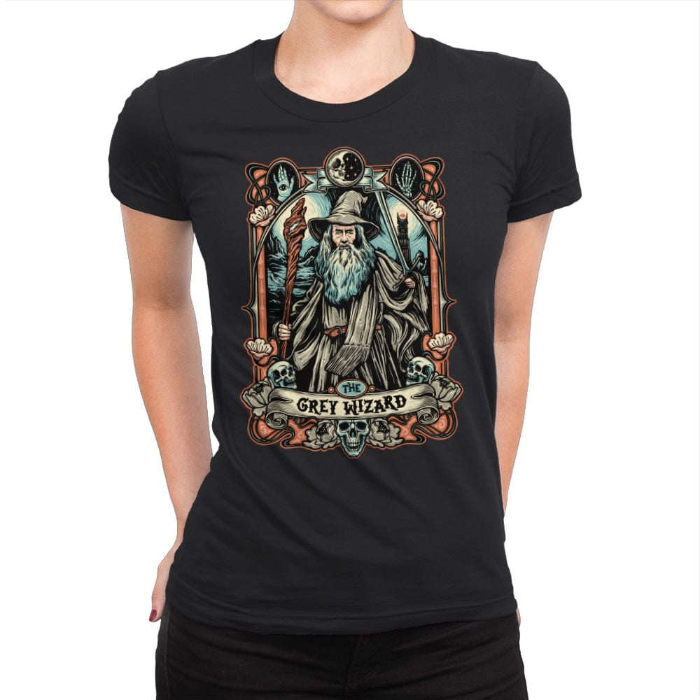 The Grey Wizard - Womens Premium T-Shirts RIPT Apparel Small / Black