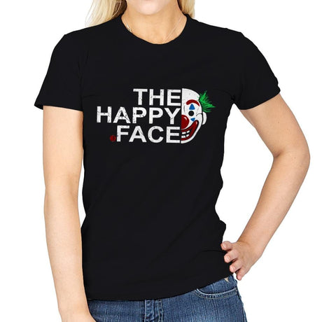 The Happy Face - Womens T-Shirts RIPT Apparel Small / Black