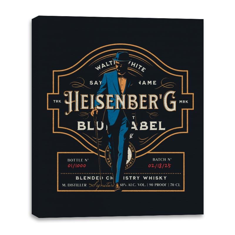 The Heisenberg - Blue Label T-Shirt - Canvas Wraps Canvas Wraps RIPT Apparel 16x20 / Black