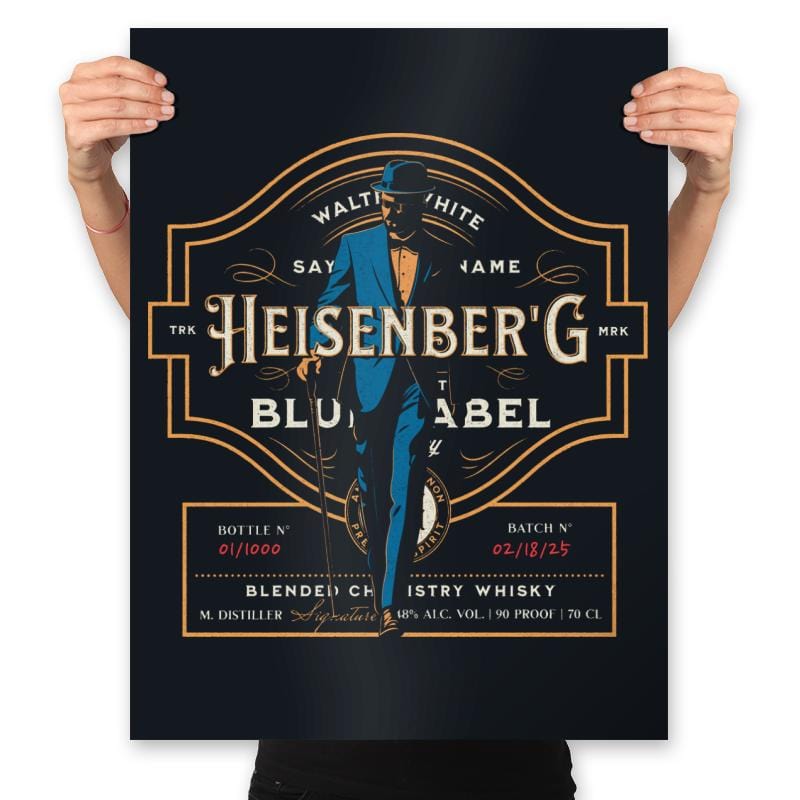The Heisenberg - Blue Label T-Shirt - Prints Posters RIPT Apparel 18x24 / Black