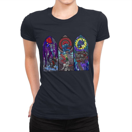 The Holy Trilogy - Womens Premium T-Shirts RIPT Apparel Small / Midnight Navy