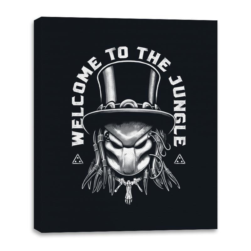 The Hunter Welcomes You To The Jungle - Canvas Wraps Canvas Wraps RIPT Apparel 16x20 / Black