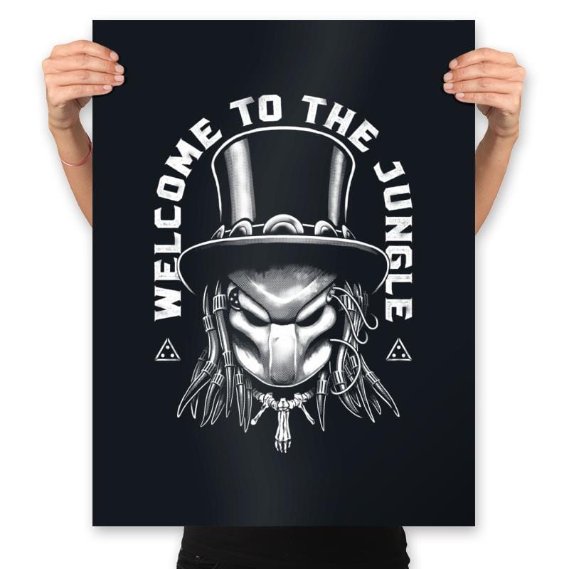 The Hunter Welcomes You To The Jungle - Prints Posters RIPT Apparel 18x24 / Black