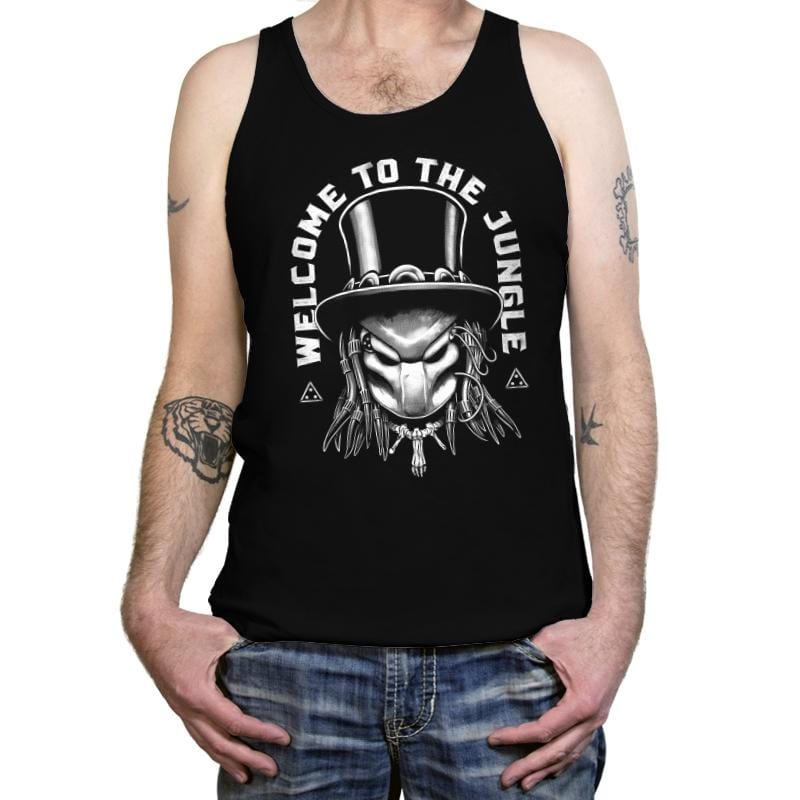 The Hunter Welcomes You To The Jungle - Tanktop Tanktop RIPT Apparel X-Small / Black