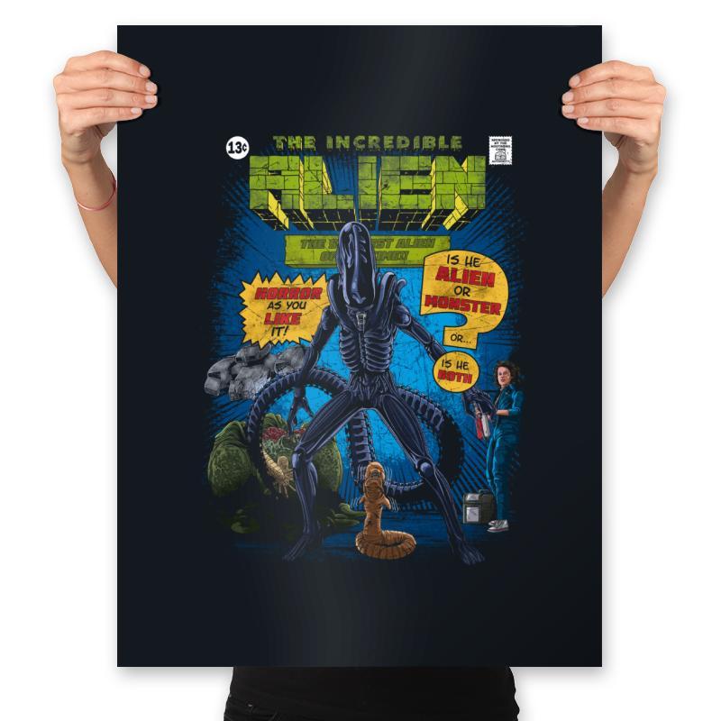 The Incredible Alien - Prints Posters RIPT Apparel 18x24 / Black