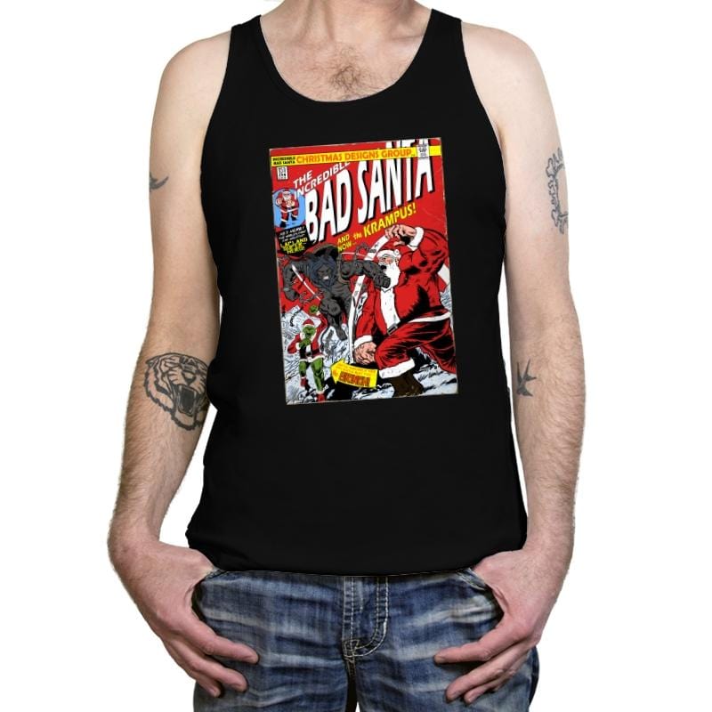 The Incredible Bad Santa - Tanktop Tanktop RIPT Apparel X-Small / Black
