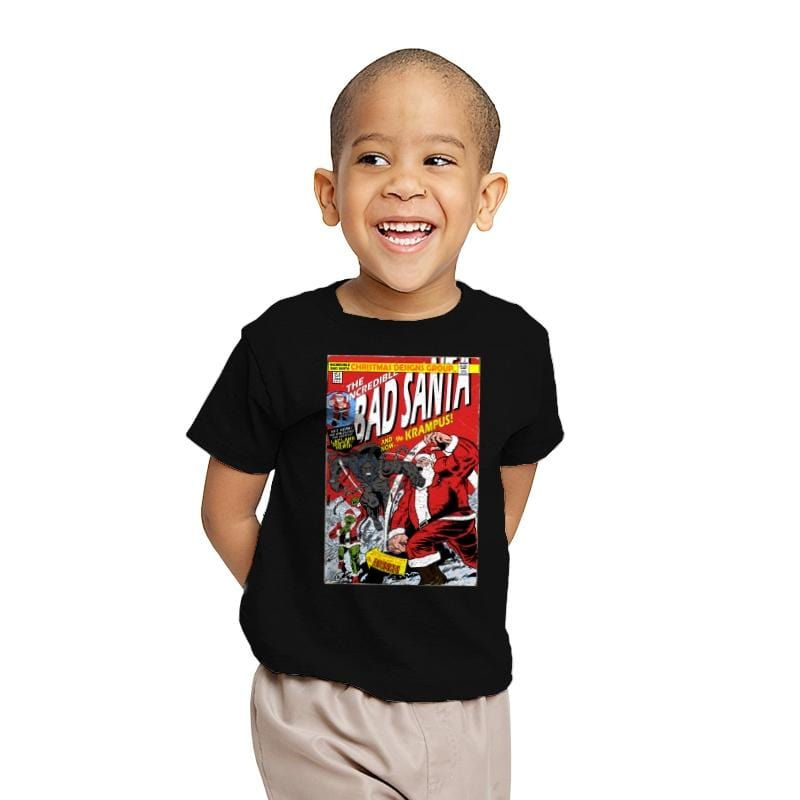 The Incredible Bad Santa - Youth T-Shirts RIPT Apparel X-small / Black