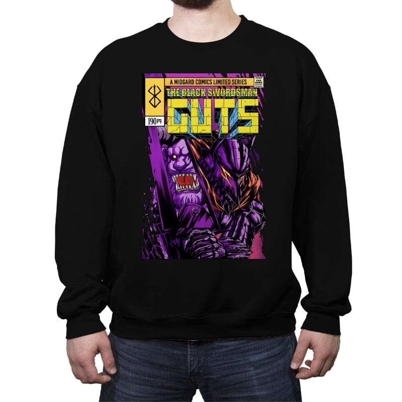 The Incredible Black Swordsman - Crew Neck Sweatshirt Crew Neck Sweatshirt RIPT Apparel Small / Black