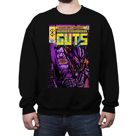The Incredible Black Swordsman - Crew Neck Sweatshirt Crew Neck Sweatshirt RIPT Apparel Small / Black