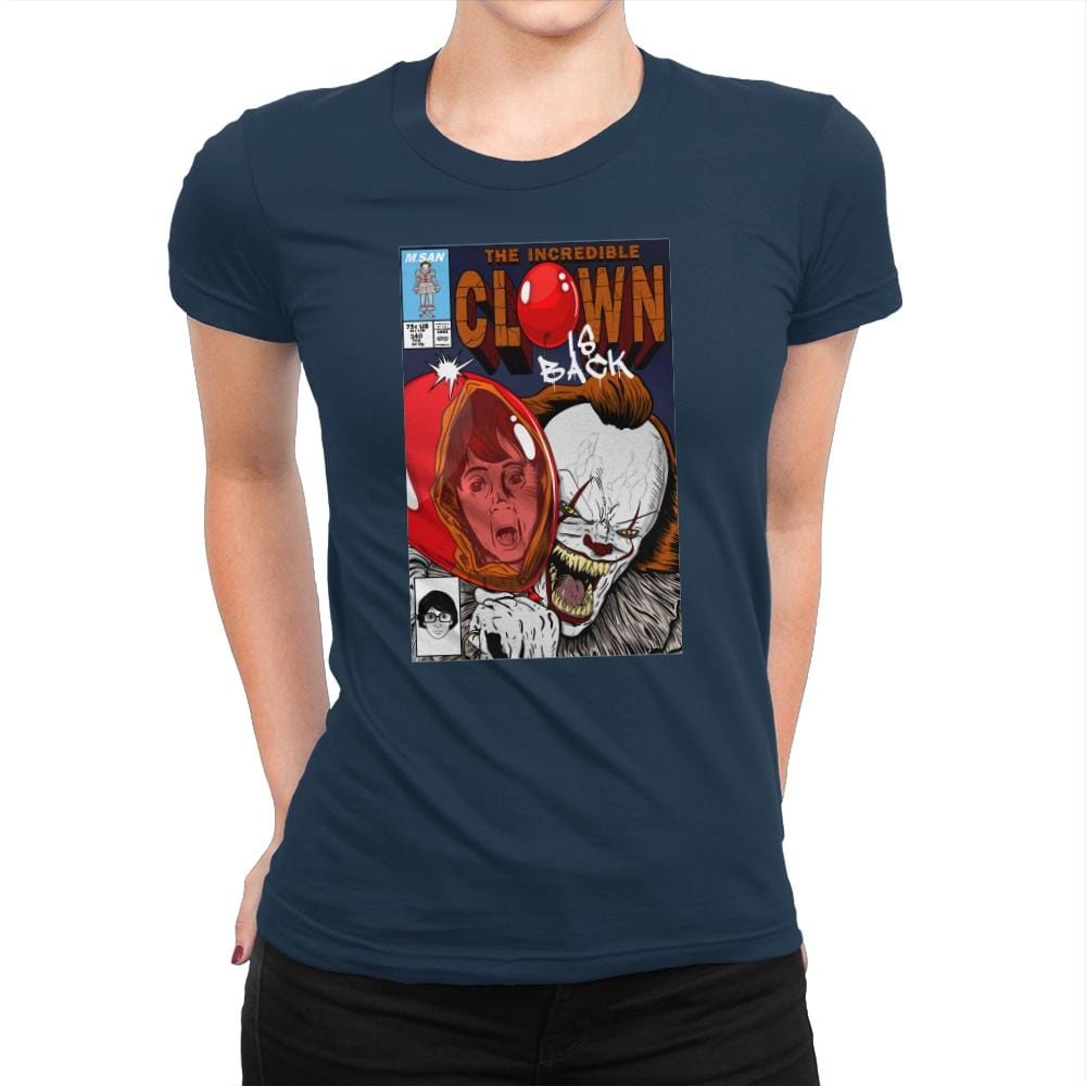 The Incredible Clown - Womens Premium T-Shirts RIPT Apparel Small / Midnight Navy