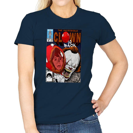 The Incredible Clown - Womens T-Shirts RIPT Apparel Small / Navy
