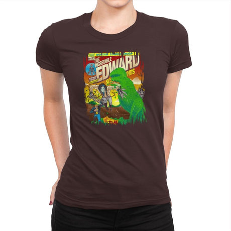 The Incredible Edward Exclusive - Womens Premium T-Shirts RIPT Apparel Small / Dark Chocolate
