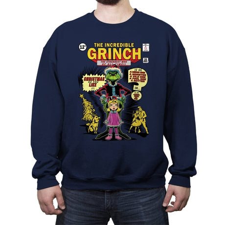 The Incredible Grinch - Crew Neck Sweatshirt Crew Neck Sweatshirt RIPT Apparel Small / Navy