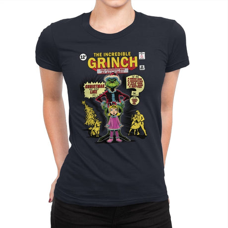 The Incredible Grinch - Womens Premium T-Shirts RIPT Apparel Small / Midnight Navy