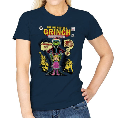 The Incredible Grinch - Womens T-Shirts RIPT Apparel Small / Navy