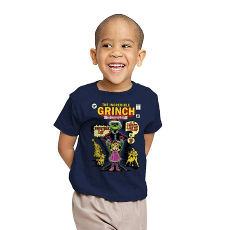 The Incredible Grinch - Youth T-Shirts RIPT Apparel X-small / Navy