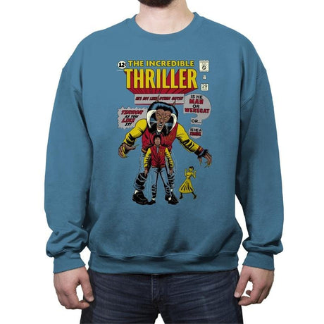 The Incredible Thriller - Crew Neck Sweatshirt Crew Neck Sweatshirt RIPT Apparel Small / Indigo Blue