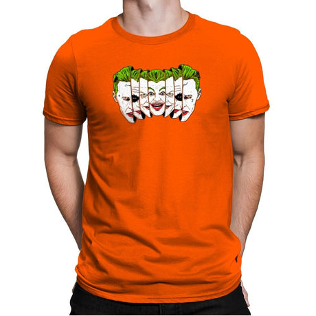 The Joke Has Many Faces Exclusive - Mens Premium T-Shirts RIPT Apparel Small / Classic Orange