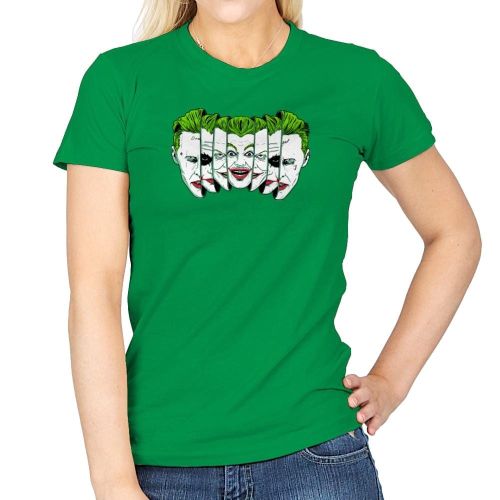 The Joke Has Many Faces Exclusive - Womens T-Shirts RIPT Apparel Small / Irish Green